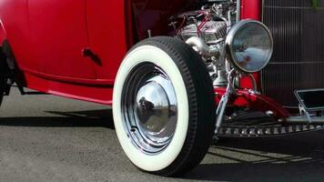 Classic american vintage red roadster video