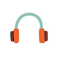 headphones in flat style. vector trend illustration.