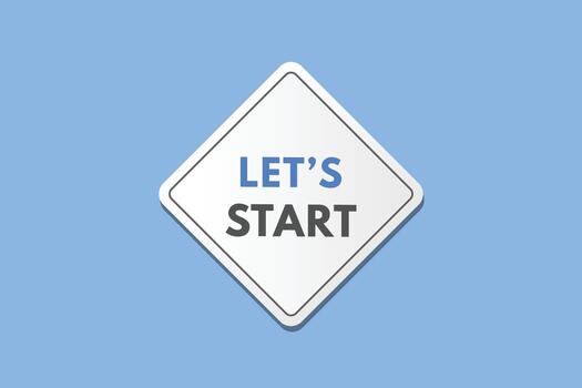 vamos comienzo texto botón. vamos comienzo firmar icono etiqueta pegatina web botones vector