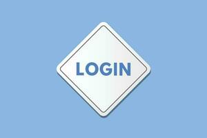 Login text Button. Login Sign Icon Label Sticker Web Buttons vector