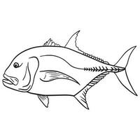 Tuna fish outline art ,good for graphic design resources, posters, banners, templates, prints, coloring books and more. vector