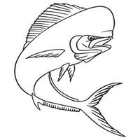 Mahi fish outline art ,good for graphic design resources, posters, banners, templates, prints, coloring books and more. vector