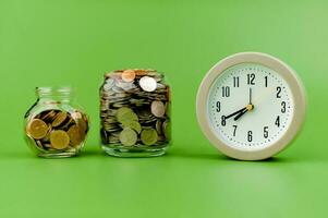 Coins and Time savings concept finance finance business photo
