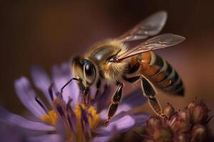 Portrait macro bee AI Generate photo