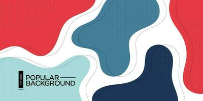 Colorful fluid abstract background with blue and red solid color on white background. Eps10 vector