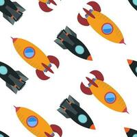 Seamless pattern with space rocket. Vector illustration.