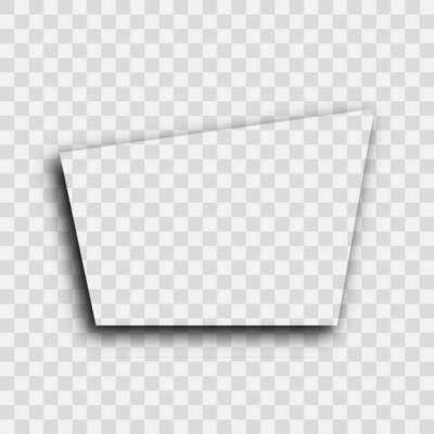 Dark transparent realistic shadow. Trapezoid shadow isolated on background. Vector illustration.