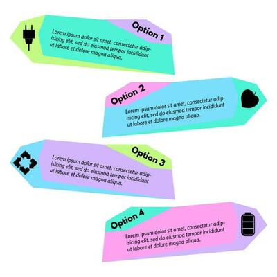 Four elements of infographic design with icons. Step by step infographic design template. Vector illustration