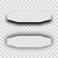 Dark realistic shadow. Set of two horizontal shadows isolated on background. Vector illustration.
