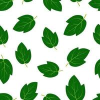 Seamless pattern with green summer leaves. Vector illustration.