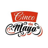 Cinco De Mayo Label Isolated on White Background. Can be Used for Banner, Poster, and Greeting Card vector