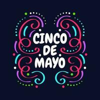 Colorful Cinco de Mayo Lettering. Can be Used for Banner, Poster, and Greeting Card vector