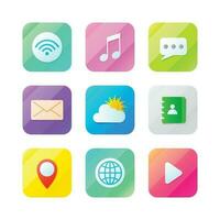 Set of Mobile Application Icons vector