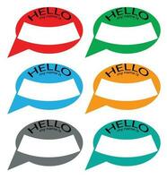 Hello my name is sticker badge set color vector