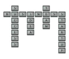 Button stratup idea success team business keyboard vector