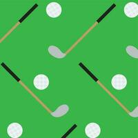 Seamless pattern golf stick and ball vector