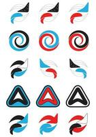 Logo set abstract unusual icon vector