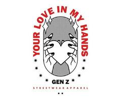 Everything about love Retro Poster Pixel style Graphic Design for T shirt Street Wear and Urban Style vector
