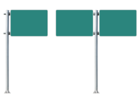 Mockup green pole road sign png