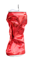 Compressed red aluminum can png