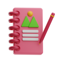 branding notebook 3d illustration png