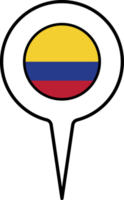 Colombia bandera mapa puntero icono. png