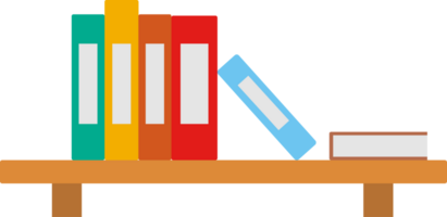 Book on bookshelf png