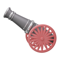 3D Render Of Cannon Icon In Grey And Pink Color. png