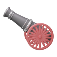 3d rendere di cannone icona nel grigio e rosa colore. png