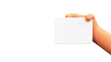 3D Render Of Human Hand Holding A Empty White Card Element. png