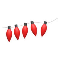 Red Lighting Garland Hanging Icon In 3D Style. png