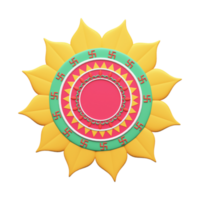 Circular Swastik Design Sunflower Colorful Icon In 3D Rendering. png