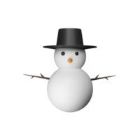 3D Render Of Snowman Cartoon Icon. png