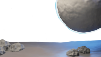 Moon Outer Space Background With Stones. png