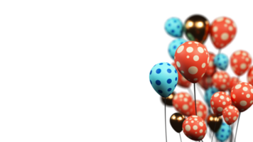 Realistic Balloon Bunch Decorated Background And Copy Space. png