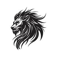 Stylish black lion logo on a white background - Vector