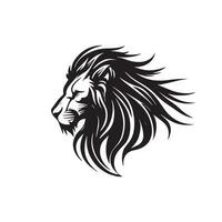 Stylish black lion logo on a white background - Vector