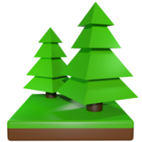 3d Basso poli albero illustrazione png