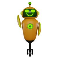 3D Robot Illustration Waving Hand and Smile Expression png