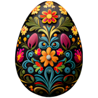 Pascua de Resurrección huevo con khokhloma ornamento, decoración de tradicional ruso cuadro. realista ilustración, aislado antecedentes. generativo ai png