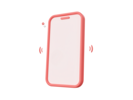 Smartphone brincar 3d desenho animado ícone isolado em roxa fundo, 3d ilustração. png