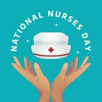 national nurses day celebration design template. nurses day vector illustration. nurses day vector design. flat medical design with heart and hand design.