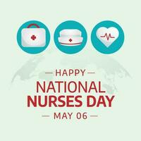 nacional enfermeras día celebracion diseño modelo. enfermeras día vector ilustración. enfermeras día vector diseño. plano médico diseño con corazón y mano diseño.