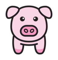söt bruka djur- gris ikon png