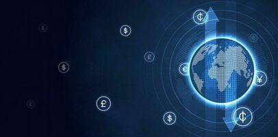 Money transaction technology concept. global network connection. money transfer. foreign exchange. payment mechanism. global currency and technology transactions. vector design.