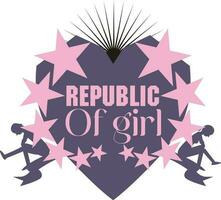 Republic of girl typography illustration EPS 10 Editable Vector