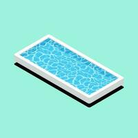 3d isométrica rectángulo nadando piscina ilustración vector