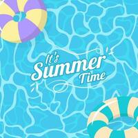 It's Summer time, pool water background vector