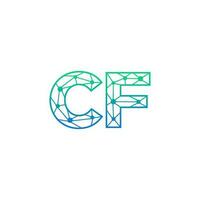 resumen letra cf logo diseño con línea punto conexión para tecnología y digital negocio compañía. vector
