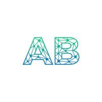 Abstract letter AB logo design with line dot connection for technology and digital business company. vector